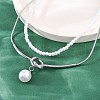 304 Stainless Steel Double Layered Necklaces NJEW-R026-28P-3