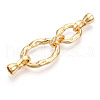 Brass Micro Pave Clear Cubic Zirconia Fold Over Clasps KK-M311-31G-1