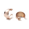 Ion Plating(IP) 304 Stainless Steel Chunky C-shape Stud Earrings EJEW-P198-10RG-2