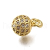 Brass Micro Pave Clear Cubic Zirconia Charms ZIRC-I070-084G-2
