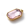 316 Stainless Steel Faceted Glass Pendants STAS-K258-48G-08-2