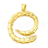 Rack Plating Brass Micro Pave Cubic Zirconia Pendants KK-M021-10G-1