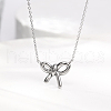 Non-Tarnish Stainless Steel Bowknot Pendant Necklaces for Women LX5472-2-1