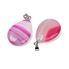 Dyed Natural Banded Agate Pendants G-G202-09B-2