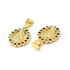 Rack Plating Eco-Friendly Brass Micro Pave Cubic Zirconia Pendants KK-F844-02G-2