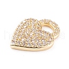 Brass Micro Pave Clear Cubic Zirconia Pendants X-ZIRC-L097-018G-2