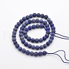Frosted Round Natural Lapis Lazuli Beads Strands G-E302-110-6mm-2