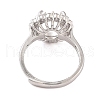 Rack Plating Round Brass Micro Pave Cubic Zirconia Adjustable Ring Components KK-Q819-05P-3