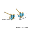 S925 Sterling Silver Synthetic Turquoise Flower Stud Earrings WW6796-1-2