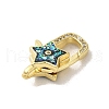 Rack Plating Brass Micro Pave Cubic Zirconia lobster Claw Clasps KK-P268-02G-02-2