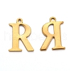Ion Plating(IP) 304 Stainless Steel Alphabet Charms STAS-H122-R-G-1