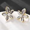 Flower Brass Finger Rings for Women RJEW-S622-01GP-1
