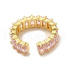 Cubic Zirconia Rectangle Open Cuff Ring RJEW-G282-02G-01-3