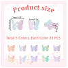 AHADERMAKER 10 Sets 5 Colors Glitter Glass Cabochons MRMJ-GA0001-22-2
