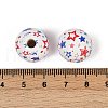 Independence Day Theme Wood European Beads WOOD-Z005-01B-02-3
