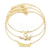 3Pcs Alloy Rhinestones Anklets AJEW-S083-01G-12-1