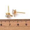 Brass Micro Pave Cubic Zirconia Stud Earring Findings KK-F898-14B-G-4