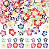 ARRICRAFT 80Pcs 8 Styles Handmade Polymer Clay 3D Flower Plumeria Beads CLAY-AR0001-32-1