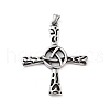Retro 304 Stainless Steel Big Pendants STAS-I205-21AS-B-1