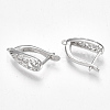 Brass Hoop Earring Findings with Latch Back Closure KK-S350-070P-2