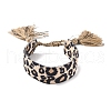 Leopard Print Pattern Polyester Cord Adjustable Bracelets BJEW-B127-01D-2