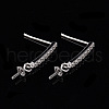 Rhodium Plated 925 Sterling Silver Stud Earring Findings STER-L057-052P-3