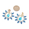Teardrop Brass Glass Dangle Stud Earrings EJEW-MZ00388-01-3