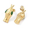 Snake Head 304 Stainless Steel Pave Cubic Zirconia Stud Earrings for Women EJEW-G390-01G-02-2