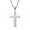 Religion Cross 201 Stainless Steel Pendant Necklaces WG02CF8-01-2