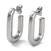 304 Stainless Steel Rectangle Ear Studs for Women EJEW-P234-04P-1