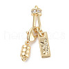 Brass Micro Pave Clear Cubic Zirconia Clasp KK-C051-52G-1