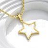 Brass Enamel Star Pendant Necklaces for Women NJEW-K381-09G-02-1
