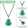 Olycraft 4Pcs 4 Styles Glass Pendant Necklaces NJEW-OC0001-04A-5