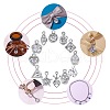 48Pcs 12 Style Alloy Cubic Zirconia Charms ZIRC-SZ0001-44-6