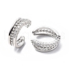 Clear Cubic Zirconia Cuff Earrings EJEW-P217-01P-2