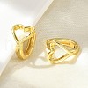 Hollow Heart Brass Hoop Earrings EJEW-D311-098G-2