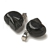 Natural Obsidian Pendants G-Z067-02P-04-3