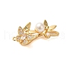Brass Micro Pave Clear Cubic Zirconia Fold Over Clasps KK-S382-17G-2