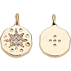 Brass Micro Pave Cubic Zirconia Charms KK-BC0006-30G-1