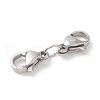 304 Stainless Steel Double Lobster Claw Clasps STAS-E163-57P-B-2