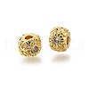 Brass Micro Pave Cubic Zirconia Beads KK-C106-15G-1