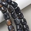 Natural Black Agate Beads Strands G-H295-F01-14-5