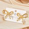 304 Stainless Steel Crystal Rhinestone Stud Earrings EJEW-G423-25G-3