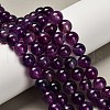 Dyed Natural Agate Beads Strands G-G203-10B-10mm-1