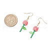 Grade A Round Glass Seed Beads Flower Dangle Earrings EJEW-MZ00451-03-3