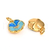 Brass Enamel Charms ZIRC-F816-02B-G-2