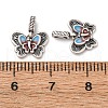 Fine Silver Colorful Enamel Butterfly Charms STER-A047-01AS-3