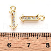 Brass Micro Pave Cubic Zirconia Charms KK-N261-104A-G-3