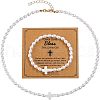 Plastic Imitation Pearl Oval Beads Bracelets & Necklaces Sets FS-WG9F44C-02-1