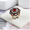Flower Bohemian Style Zinc Alloy & Rhinestone & Resin Adjustable Finger Rings FS-WGD226E-01-1